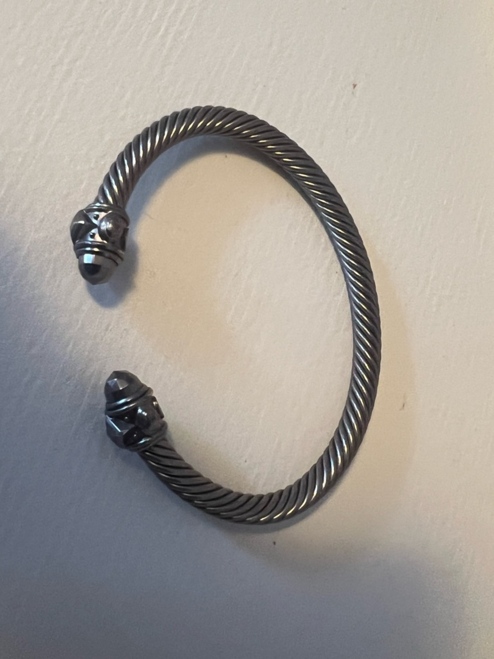 Authentic David Yurman Twisted Cable Cuff Bracelet in Silver Tone